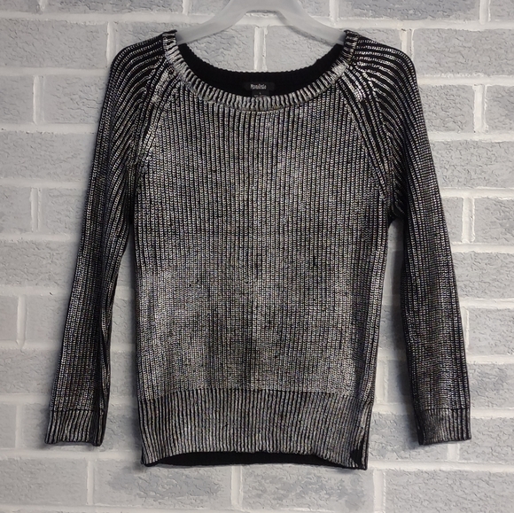 🧡 Manifesto Women's Black and Silver Dragon Scale  Like Pattern Size Large - Picture 1 of 10